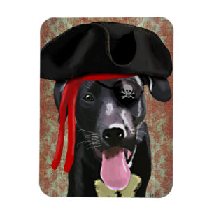Black Labrador Pirate Dog Magneet