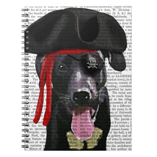 Black Labrador Pirate Notitieboek (Voorkant)