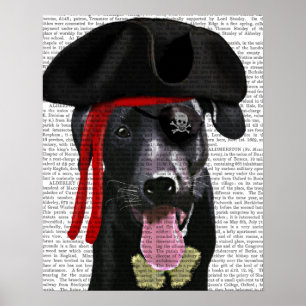 Black Labrador Pirate Poster