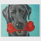 Black Labrador Portrait Gift Wrap Cadeaupapier (Vlak)