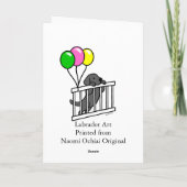 Black Labrador Puppy Cartoon Kaart (Achterkant)