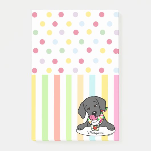 Black Labrador Puppy Ice Cream Memo Post-it® Notes (Voorkant)