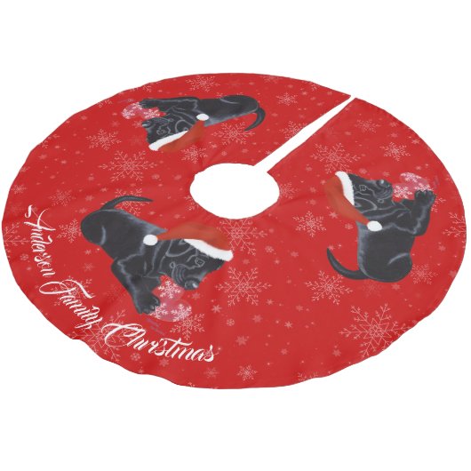 Black Labrador Puppy kerstsnowflake Kerstboom Rok (Gekanteld)