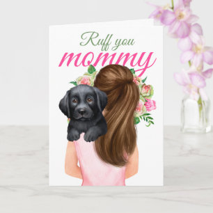 Black Labrador Puppy met vrouw Ruff je mama Kaart