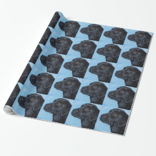 Black Labrador Puppy Painting Cadeaupapier