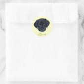 Black Labrador Puppy Ronde Sticker (Tas)