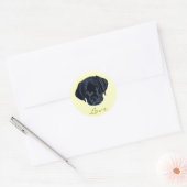 Black Labrador Puppy Ronde Sticker (Envelop)