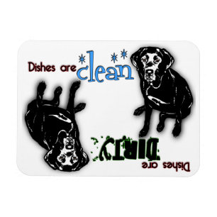 Black Labrador Rectangle Dishwaser Magnet Magneet