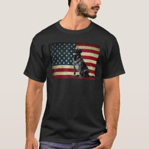Black Labrador rekever American Flag labra Anima T-shirt