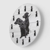 Black Labrador Rétrieuse Grande horloge (Angle)
