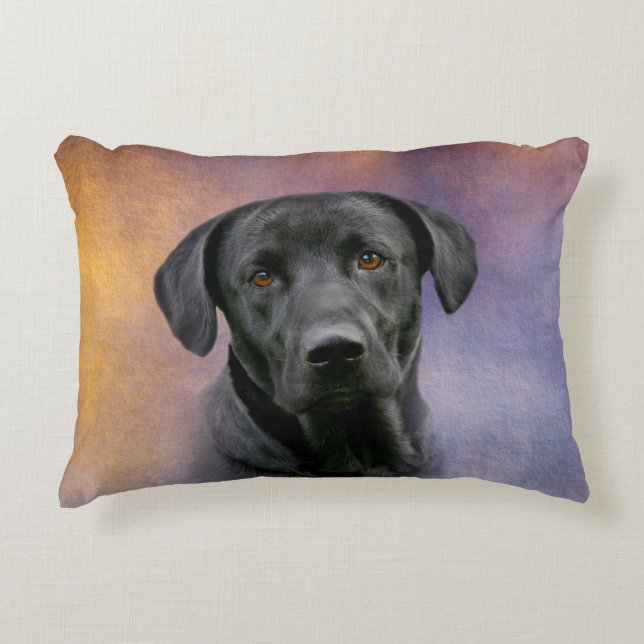 Black Labrador Retriever Accent Kussen (Voorkant)