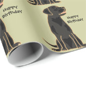 Black Labrador Retriever Birthday Gift Wrap Cadeaupapier (Rol Hoek)