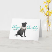 Black Labrador Retriever Birthday Kaart (Gele Bloem)