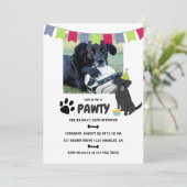Black Labrador Retriever Birthday photo invitation (Debout devant)