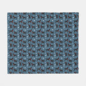 Black Labrador Retriever Blue Pattern Fleece Deken (Voorkant (Horizontaal))