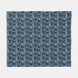 Black Labrador Retriever Blue Pattern Fleece Deken