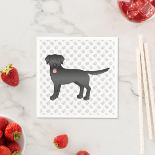 Black Labrador Retriever Cartoon Dog Illustratie Servet