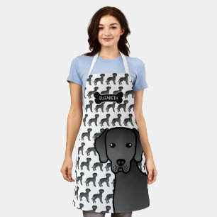 Black Labrador Retriever Cartoon Dog & Name Schort