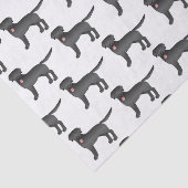 Black Labrador Retriever Cartoon Dog Patroon Tissuepapier (Detail)