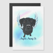 Black Labrador Retriever Chien Angel Magnet (Devant / Derrière)