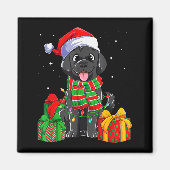 Black Labrador Retriever Christmas Lights Xmas Lab Magneet (Voorkant)