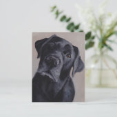 Black Labrador Retriever Dog Art Briefkaart (Staand voorkant)