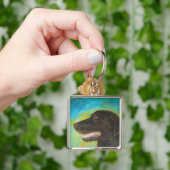 Black Labrador Retriever Dog Charm Sleutelhangers (Hand)