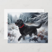 Black Labrador Retriever Dog dans la carte postale (Devant / Derrière)