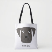 Black Labrador Retriever Dog gepersonaliseerd Draagtas (Voorkant)