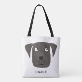 Black Labrador Retriever Dog gepersonaliseerd Draagtas (Achterkant)