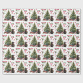 Black Labrador Retriever Dog Holiday Tree Cadeaupapier (Vlak)