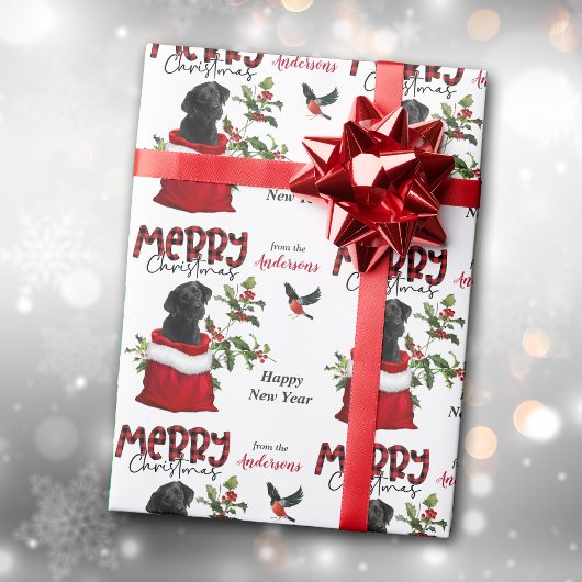 Black Labrador Retriever Dog in kerstcadeau Cadeaupapier