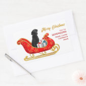 Black Labrador Retriever Dog kerstkledij Rechthoekige Sticker (Envelop)