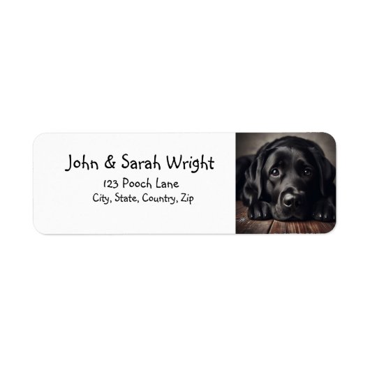 Black Labrador Retriever Dog Label (Voorkant)