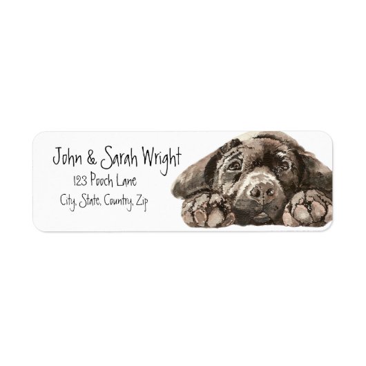 Black Labrador Retriever Dog Label (Voorkant)