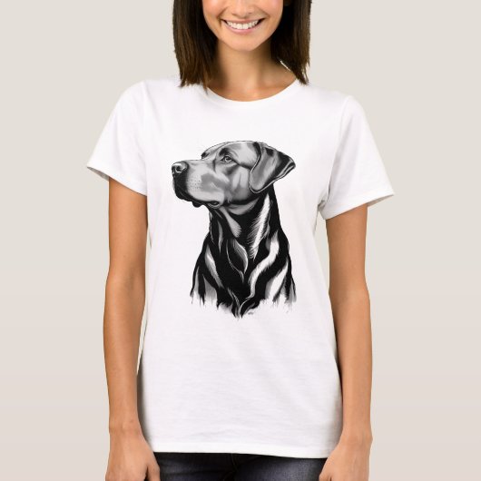 Black Labrador Retriever Dog Mom Sketch T-shirt (Voorkant)