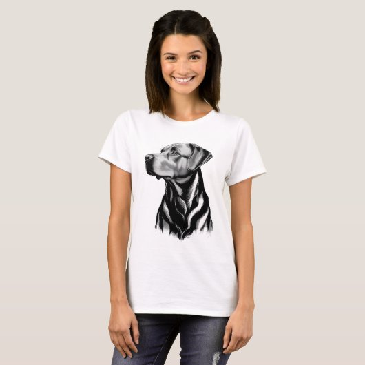 Black Labrador Retriever Dog Mom Sketch T-shirt (Voorkant volledig)