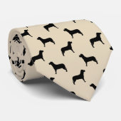 Black Labrador Retriever Dog Pattern (beige) Stropdas (Opgerold)