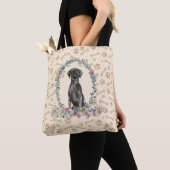 Black Labrador Retriever Dog Paw Print & Dog Bone Draagtas (Dichtbij)