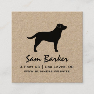 Black Labrador Retriever Dog Silhouette Black Lab Vierkante Visitekaartje