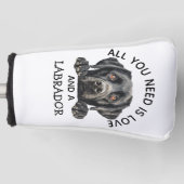 Black Labrador Retriever Golfheadcover (Voorkant)
