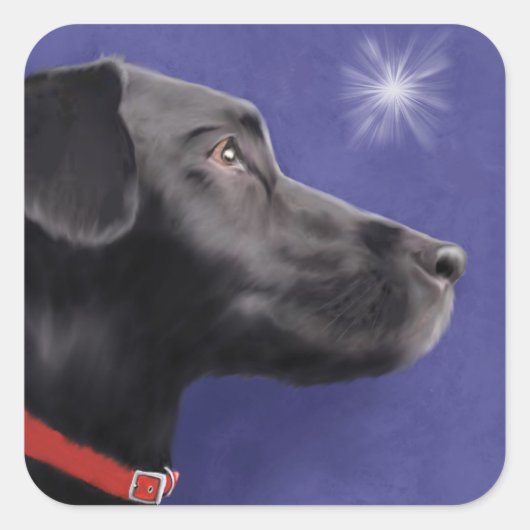 Black Labrador Retriever Holiday Sticker (Voorkant)