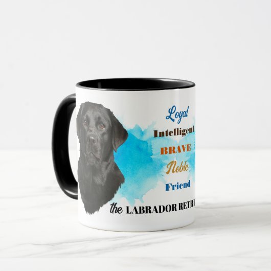 Black Labrador Retriever Hond Loyale Vriend Mok (Voorkant links)