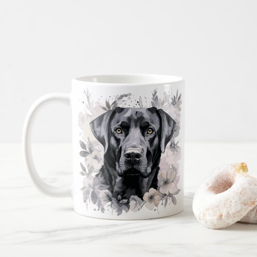 Black Labrador Retriever Hondenkoffie Mok (Met donut)