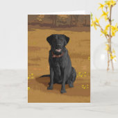 Black Labrador Retriever Hondenliefhebber Gift Kaart (Gele Bloem)