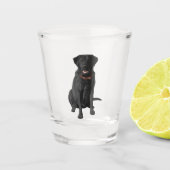 Black Labrador Retriever Hondenliefhebber Gift Shot Glas (Voorkant)