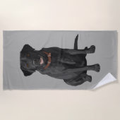 Black Labrador Retriever Hondenliefhebber Strandlaken (Voorkant)
