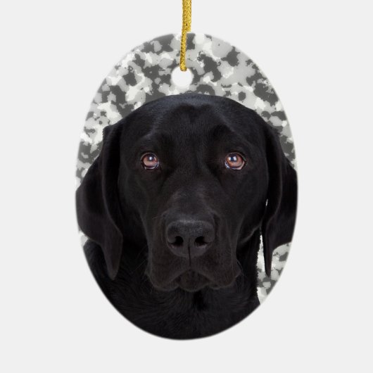 Black Labrador Retriever Keramisch Ornament (Voorkant)