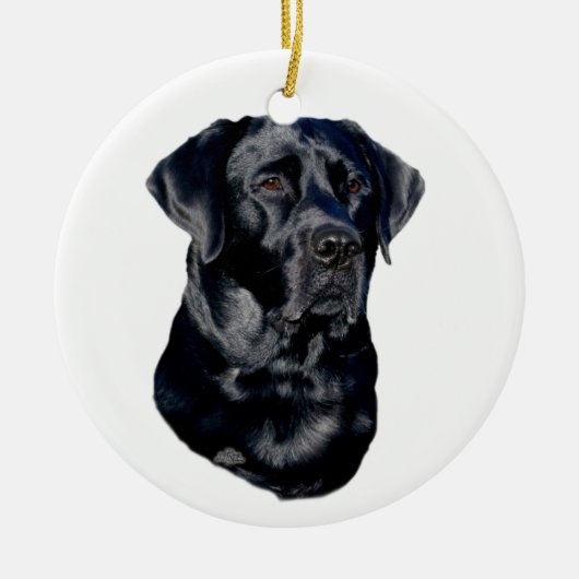 Black Labrador Retriever Keramisch Ornament (Voorkant)