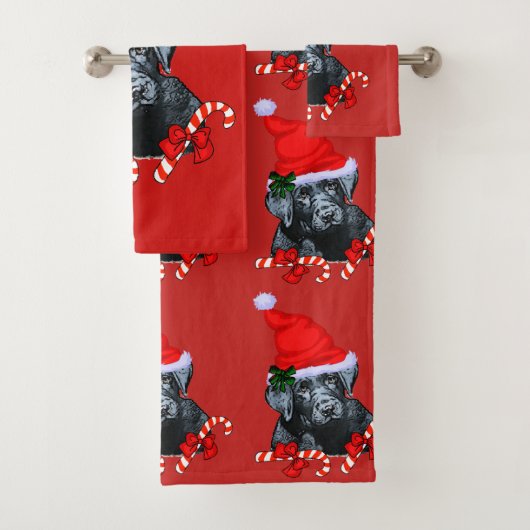 Black Labrador Retriever Kerstmis Bad Handdoek (Insitu)